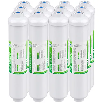 2-12PCS 1/4  QC 10 X2  T33 Inline Post Carbon Water Filter For Fridge 5-Stage RO • $69.99