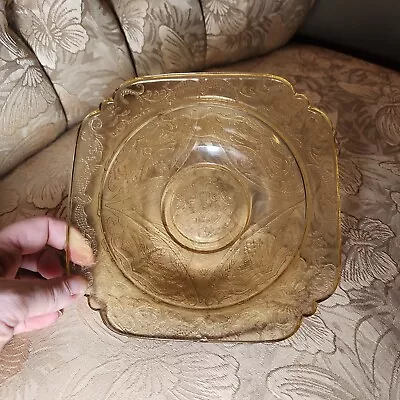 Vintage Amber Elegant Depression Glass- Madrid By Federal Glass 7  Bowl With... • $10