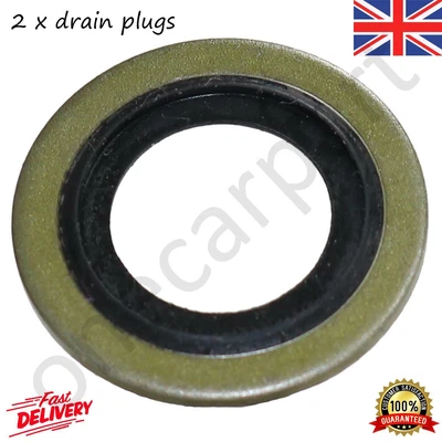 £2.97 • Buy 2x Sump Oil Drain Plugs Washer Seal 24 X 16mm Fits Ford C-Max, Focus, 2003 On