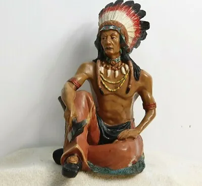 NATIVE AMERICAN INDIAN MAN STATUE FIGURINE Multicoloured 28 Cm 151 • £29.97