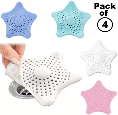 £1.95 • Buy 4 Sink Strainer Hair Trap Catcher Filter Stopper Bathroom Drain Shower Bath Plug