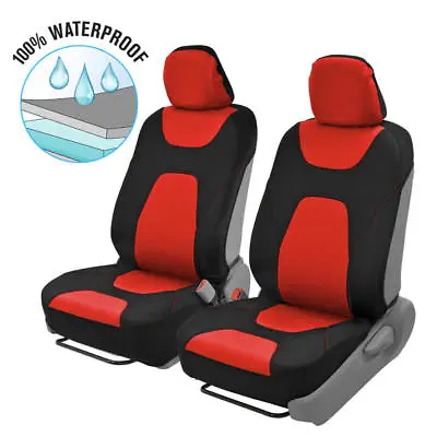 $28.90 • Buy Waterproof Seat Covers For Car SUV Van Auto - Black & Red Sport Protection 2pc