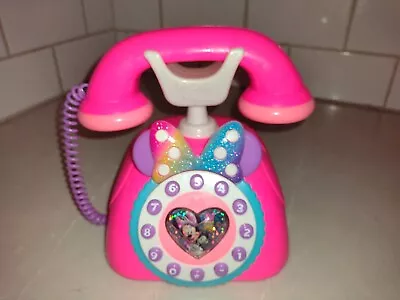 Disney Minnie Mouse Pink Telephone 7  Happy Helpers Talking Toy - Works • $11