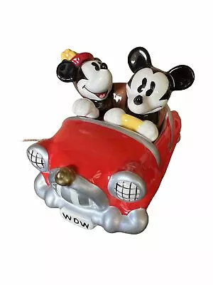 DISNEY Disney World MICKEY & MINNIE IN RED CAR SALT AND PEPPER SHAKERS  • $21.21