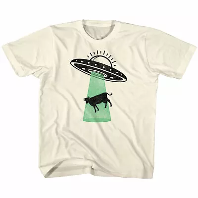 Cosmic Society UFO Alien Abduction Kids T Shirt Youth Beam Flying Cow Toddler • £16.62