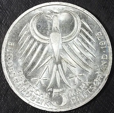 1975  J  Silver German 5 Deutsche Mark  ☆☆ Uncirculated Commemorative ☆☆ 511 • $12.89