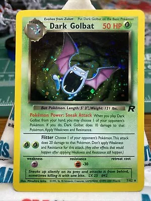 Pokemon TCG WOTC Team Rocket Dark Golbat 7/82 Holo Rare Vintage LP! • $15