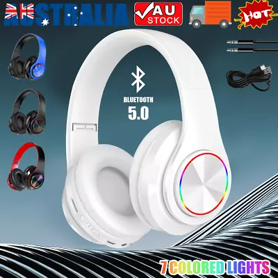 Wireless Headphones Bluetooth Noise Cancelling Stereo Earphones Over Ear Headset • $18.25