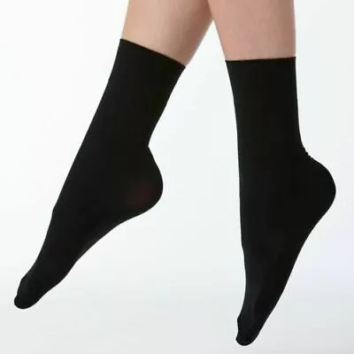 Black Ballet Socks Shoe Size Child Tappers & Pointers 6-8.5 NEW • £1.99