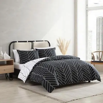 City Scene Comforter Set Ceres Cotton Polyester Geometric Twin 2-Piece Black • $51.63