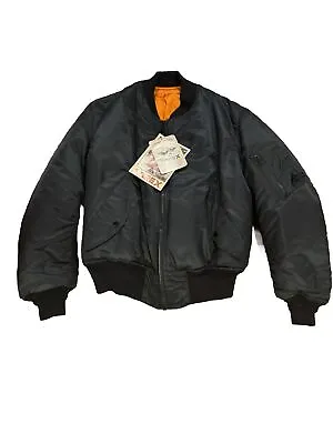 Vintage 90s Avirex Flight Bomber MA-1 USA Made Black USAF Military Size Med New! • $299.99