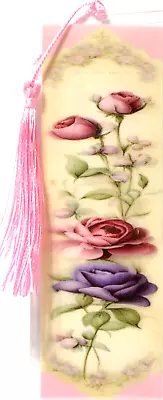Vintage Look Antique Flowers Lavender Pink Unique Exquisite Laminated Bookmark#4 • $1.98