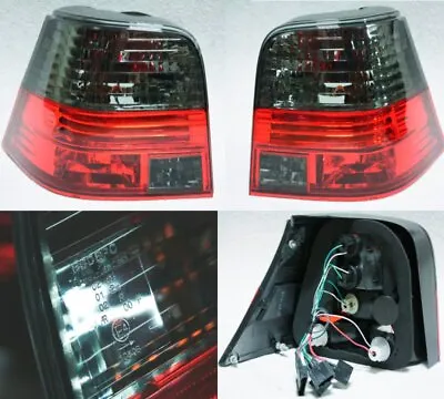 $139.95 • Buy For VW Golf MK4 4 Red Black Smoke Euro Tail Lights Rear Lamp Set 99-05 GTI R32 R