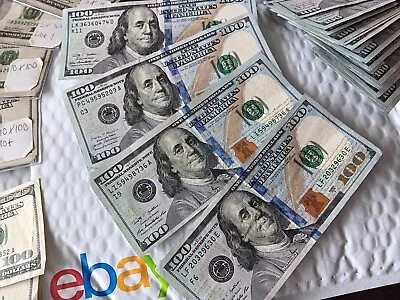 $400 Real Cash (4x) Crisp Blue One Hundred Dollar Bills Series 2009-2017 • $474.70