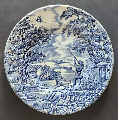 21.5 Myott * The Hunter * Blue/blue Cake Plate / Bread Plate Ø 20.5 Cm England • £5.63