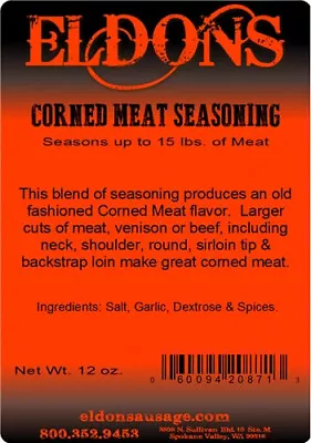 Eldon's Corned Beef Meat Kit Seasons 15 Lbs Of Meat Or Wild Game • $26.95