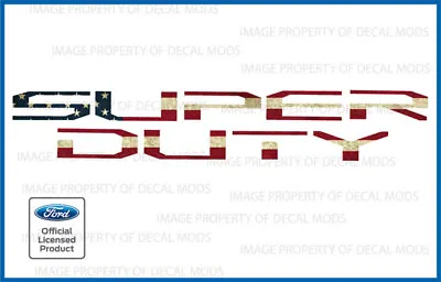 17 - 19 Ford F250 Super Duty TAILGATE Letters Decals Stickers AMERICAN FLAG WORN • $15.17