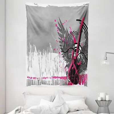 Music Tapestry Emo Rock Trippy Grunge Print Wall Hanging Decor 60Wx80L Inches • $32.99