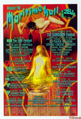 $40 • Buy Maritime Hall Concerts Poster 1998 Aug Jimmie Vaughan Junior Brown