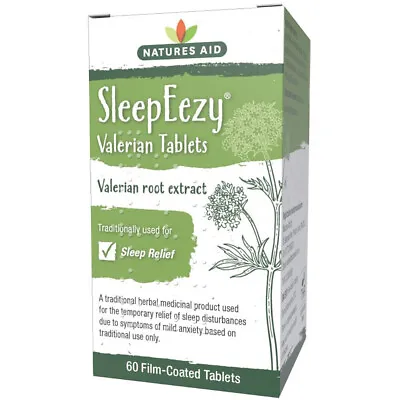 Natures Aid Valerian Root Extract 150mg SleepEezy 60 Tablets Vegan Gluten Free  • £11.49