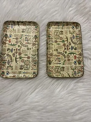 2 Vintage Alcohol Proof Paper Mache Rectangular Trays Made In Japan • $17