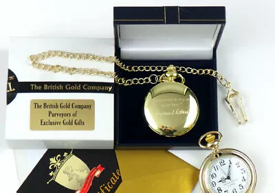 LEONARD COHEN 24K GOLD Clad Personalised Signed Lyrics POCKET WATCH Gift Case • £28.99