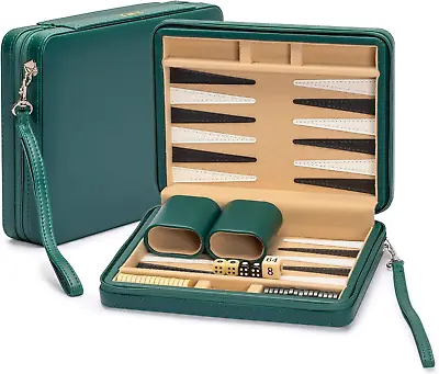 Travel Size Backgammon Mini Game Set Izmir - Magnetic Checkers And 9-Inch Board • $60.18