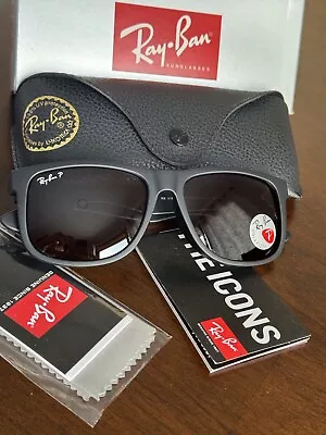 Ray-Ban Justin RB4165 Black Matte / Gradient Grey Sunglasses  • $70