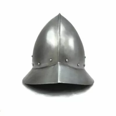 Halloween Kettle Hat Armor Helmet Medieval Knight Crusader Steel Armor Helmet • $88