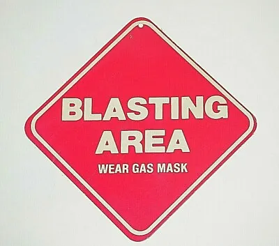 Blasting Area Wear Gas Mask Pringles Promo Cardboard Fun Sign Man Cave Vintage • $9.99