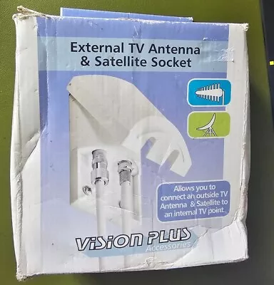 External TV Aerial And Satellite Socket Vision Plus Coaxial F Connector Caravan • £19.99