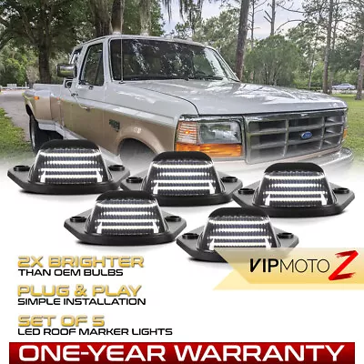 5PC White Smoke LED Roof Cab Clearance Lights For 1984-1996 F-150 F-250 F-350 • $42.95