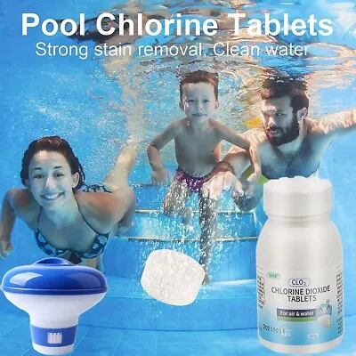 100G Chlorine Tablet Chemicals Floating Dispenser Lay-Z SPA  Swim Pool Disinfect • £6.89