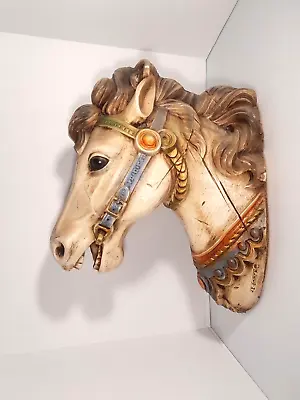 RARE Vtg 1970s Alfco NY Carousel Horse Resin Head Bust Wall Hanging Decor Figure • $370