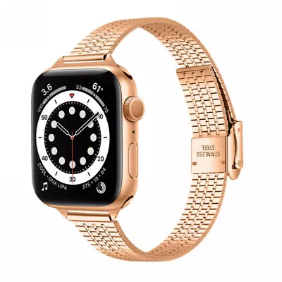 $18.04 • Buy Stainless Steel Watch Band Strap For Apple Watch 38/42/41/45mm Series 7 SE 6 5 2