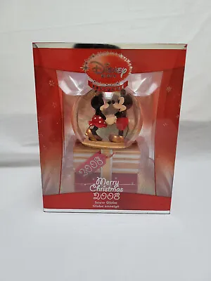 Mickey And Minnie Mouse Snow Globe Christmas 2008 Holiday Exclusive Disney Store • $51.19