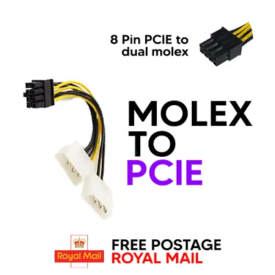 £2.79 • Buy Dual Molex To 8 Pin Pci-E Graphics Video Card Adapter Cable PC Power Supply