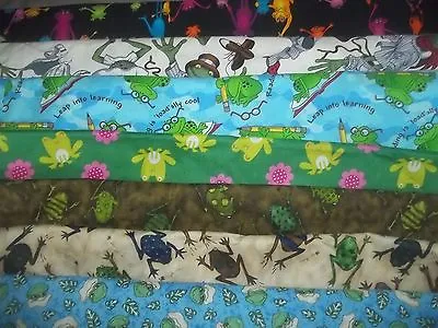 FROG Lizard AMPHIBIANS Turtle Cotton FABRIC U-Pick See 4 INFO 1/2 Yd By HALF YD • $3.95