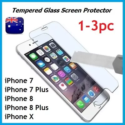 $3.89 • Buy 1-3Pack Scratch Resist Tempered Glass Screen Protector For IPhone 7 8 8Plus X