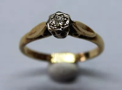 Vintage 18ct Yellow Gold Diamond Ring Size I 1/2 • $304.62