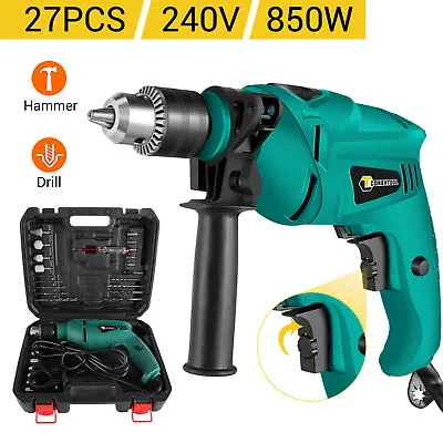 Corded Impact Hammer Drill Electric Screwdriver 850W Variable Speed Power Tool • £22.99