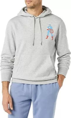 Amazon Essentials Disney Captain America Men's Fleece Sweater Hoodie Size S • £9.99