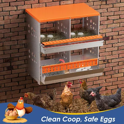 4 Hole Hen Chicken Poultry Nest Box Highest Quality Metal Laying Box Wall Mount • $109.50