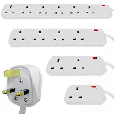 £12.49 • Buy Extension Lead Cable Electric Mains 13A Power 1 2 4 6 Gang Way Socket UK Plug