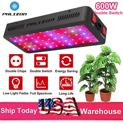 Phlizon 600W LED Grow Light Hydroponic Kits Growing Lamp Plant Flower Veg Indoor • $47.59