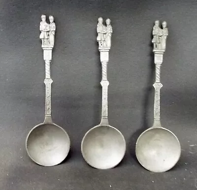 Set Of 3 Vintage Gilde Zinn German Pewter Wedding Spoons - 7  • £21.99