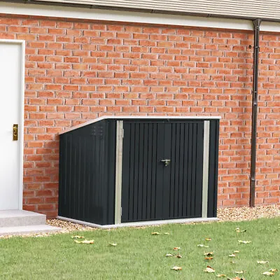 Large Triple Wheelie Bin Storage Lock Metal Shed Outdoor Garden Dustbin Store • £225.95