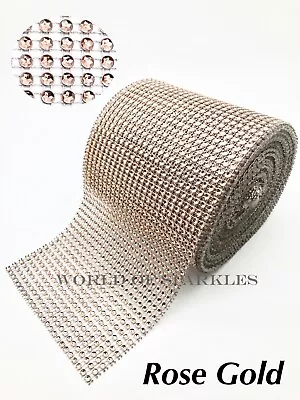 £1.64 • Buy 60cm Rose Gold Diamante Effect Ribbon For Wedding Cake Card Trim Sewing