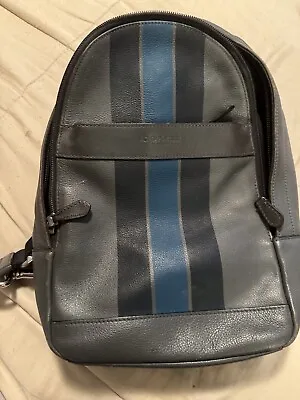 COACH F72226 Charles Sling Backpack Varsity Leather Graphite Stripes • $124.98