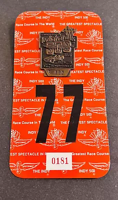 1990 Indy 500 Pit Pass Badge Pin Bronze Badge #R593 Chevrolet Bretta W/Backer • $35